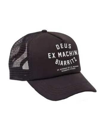 Gorra de estilo camionero Deus Ex machina Biarritz Address Trucker negra para hombre 