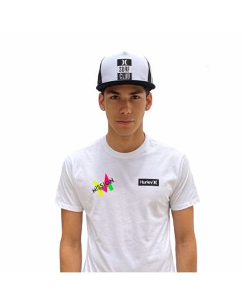 Gorra de malla Hurley Surf Club Trucker Hat blanca y negra