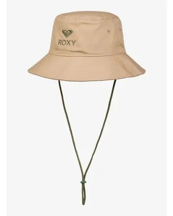 Gorro de pescador con cordón ajustable Roxy Come To Brazil beige para mujer