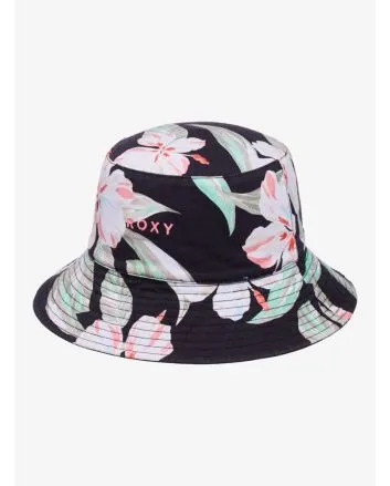 Gorro de pescador Roxy Jasmine Paradise reversible negro antracita
