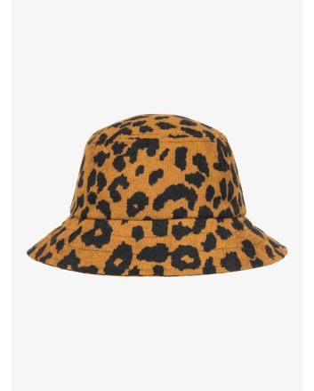 Gorro de pescador Roxy Urban Party Marrón con estampado de leopardo para mujer