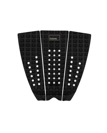 Grip Futures Brewster Narrow Negro 3 piezas – tail pad técnico para tablas de surf con cola estrecha