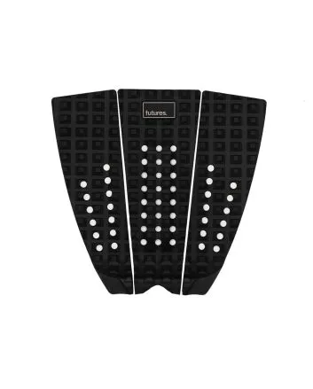Grip Futures Brewster Narrow Negro 3 piezas – tail pad técnico para tablas de surf con cola estrecha