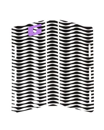 Grip para tabla de surf Gorilla Heritage Warp Mid Deck blanco y negro pad delantero 3 piezas