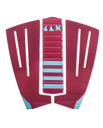 Grip para tablas de Surf Jam Traction Flashback 3 piezas en color burdeos con detalles en turquesa 