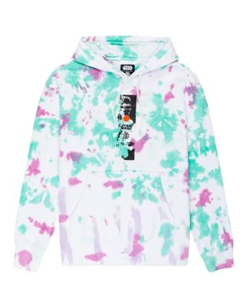 Sudadera orgánica con capucha Element Star Wars Collection Boba Fett blanca con estampado Tie Dye verde Unisex