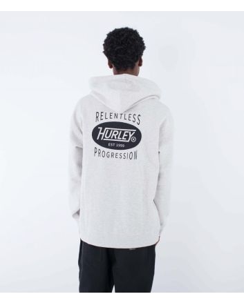 Hombre con sudadera de capucha con forro polar Hurley Progress Gris Claro