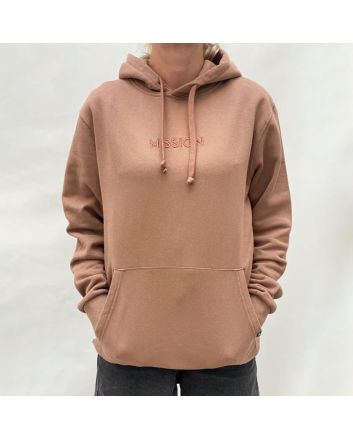 Sudadera con capucha Mission Basic Hoodie Logo Bordado Marrón Unisex
