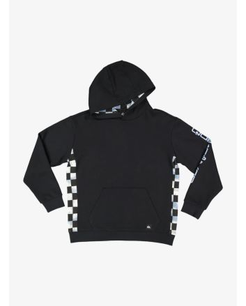 Sudadera con capucha Quiksilver Checkers Youth Negra para niños de 8 a 16 años