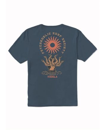 Camiseta orgánica de manga corta Vissla Hula Hands Azul para hombre