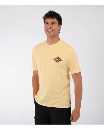 Hombre con Camiseta Hurley Printing Press Samp amarilla