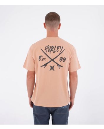 Hombre con Camiseta Hurley Printing Press Evy Beach Clay