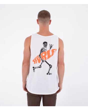 Hombre con camiseta de tirantes Hurley Printing Press Flamingue Blanca