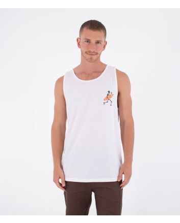 Hombre con camiseta de tirantes Hurley Printing Press Flamingue Blanca