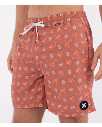 Hombre con boardshort de cintura elástica Hurley Volley Icon 17 Nectarine