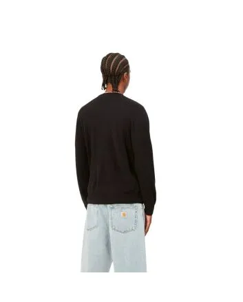 Hombre con jersey de lana Carhartt WIP Madison Sweater Negro-Cera