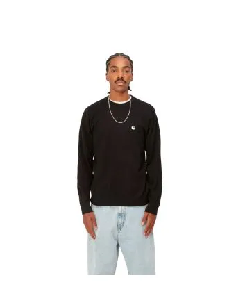 Hombre con jersey de lana Carhartt WIP Madison Sweater Negro-Cera