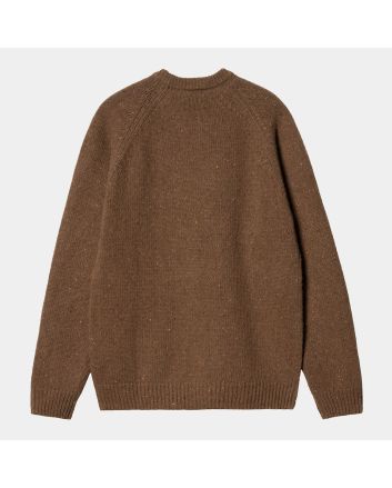 Jersey de lana Carhartt WIP Anglistic Sweater Marrón Tamarindo Moteado para hombre