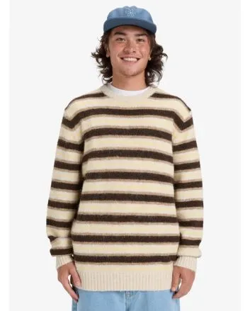 Hombre con Jersey de invierno Quiksilver Lagos Striped Marrón a Rayas