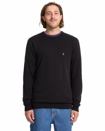 Hombre con Jersey Volcom Uperstand Sweater Negro