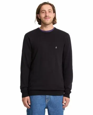 Hombre con Jersey Volcom Uperstand Sweater Negro