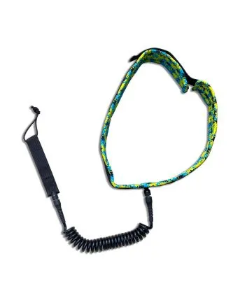 Invento para Foil Wing Foil o Race SUP de cintura Radz Hawaii Leash Coil Waist 7' 7mm Azul y Amarillo