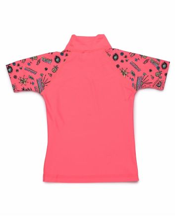 Camiseta de protección solar UPF 50+ Rip Curl Mini Anak coral para niña 
