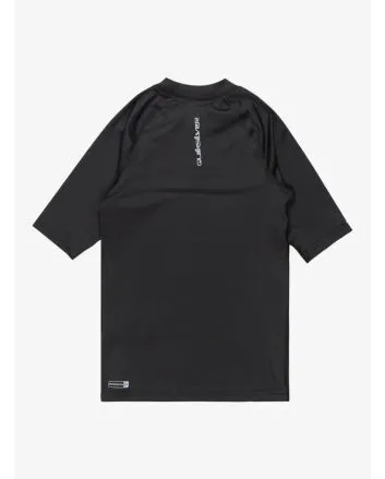 Licra de protección solar con manga corta Quiksilver Youth Everyday UPF 50+ Negra para niño 8-16 años