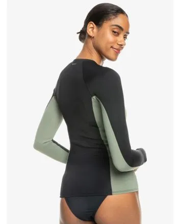 Mujer con Licra para Surf de manga larga y cremallera Roxy Pro Wave Antracita 