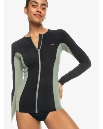 Mujer con Licra para Surf de manga larga y cremallera Roxy Pro Wave Antracita 