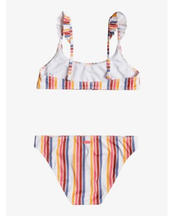 Conjunto Bikini Roxy Lovely Senorita multicolor con estampado a rayas para niña 8 a 16 años