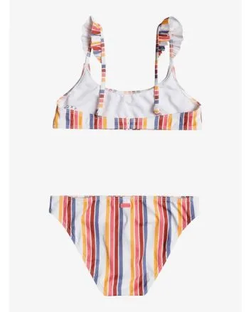 Conjunto Bikini Roxy Lovely Senorita multicolor con estampado a rayas para niña 8 a 16 años