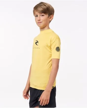 Lycra de protección solar UPF 50+ Rip Curl Corp UV Boys amarilla para niño