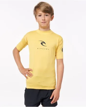 Lycra de protección solar UPF 50+ Rip Curl Corp UV Boys amarilla para niño