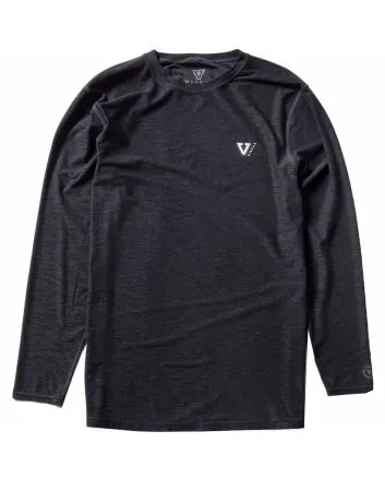 Camiseta de protección solar de manga larga Vissla Twisted Eco LS Rashguard negro jaspeado para hombre