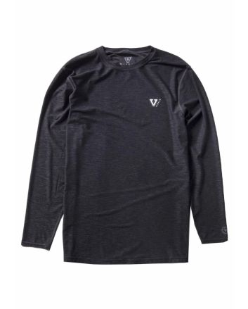 Licra de protección solar con manga larga Vissla Youth Twisted Eco LS UPF 50+ Negro Jaspeado para niño