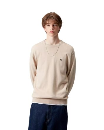 Hombre con Jersey de lana Carhartt WIP Madison Sweater Fleur de Sel/Black