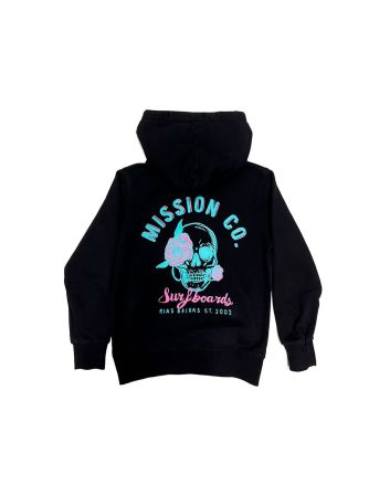 Sudadera con capucha Mission Youth Basic Logo Lettering Hell Negra para niño/a 8 a 16 años