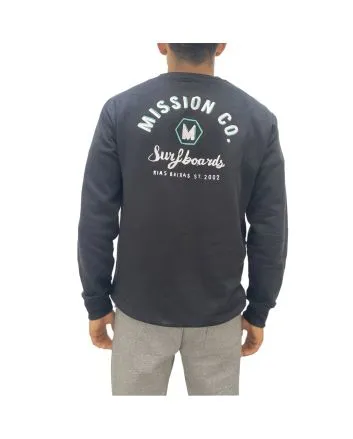 Hombre con sudadera Mission Surfboards Rías Baixas ST. 2002 negra