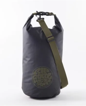 Bolsa estanca Rip Curl Surf Series Barrel Bag 20L en color negro y asa verde militar