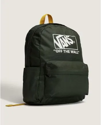 Mochila escolar Vans Old Skool Verde Oscuro 22L con logotipo Off the Wall