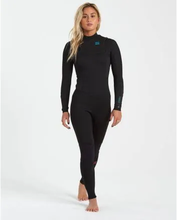 Neopreno Billabong Synergy Chest Zip 5/4 negro para mujer frontal