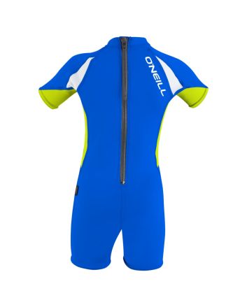 Mono UV infantil O'Neill protección solar UPF 50+ Child Basic Skins Azul y verde lima para niño 1-6 años