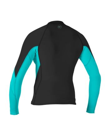 Chaquetilla de neopreno O'Neill Reactor 2 1.5mm con cremallera frontal para mujer color negro y aguamarina
