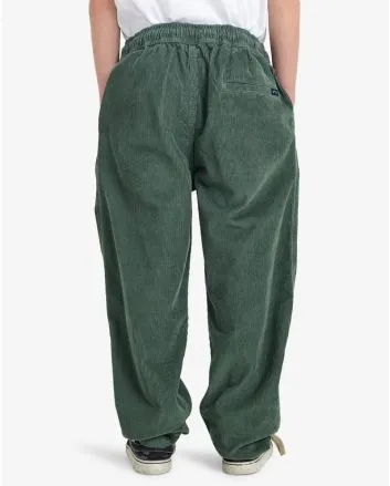 Niño con Pantalón de pana con cintura elástica Billabong Youth Larry Cord Verde  