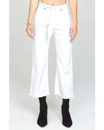 Pantalones Amuse All Tied Up denim en color blanco para mujer 