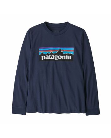 Camiseta de manga larga Patagonia Kids LS P-6 Logo azul marino para niño/a 6-16 años