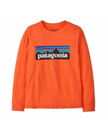Camiseta de manga larga Patagonia Kids P-6 Logo Naranja para niño/a 6-16 años