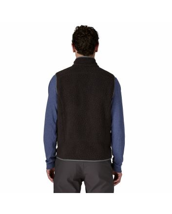Hombre con chaleco de forro polar Patagonia Retro Pile Fleece Vest Negro-Gris
