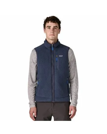Hombre con chaleco de forro polar Patagonia Retro Pile Fleece Vest New Navy/Sunken Blue